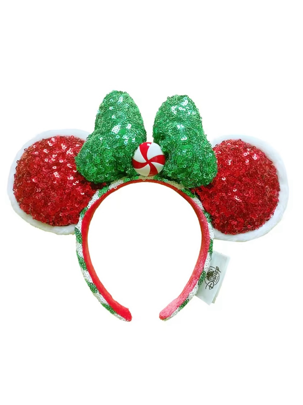 Holiday / Christmas Peppermint Swirl Minnie Mouse Ear Headband